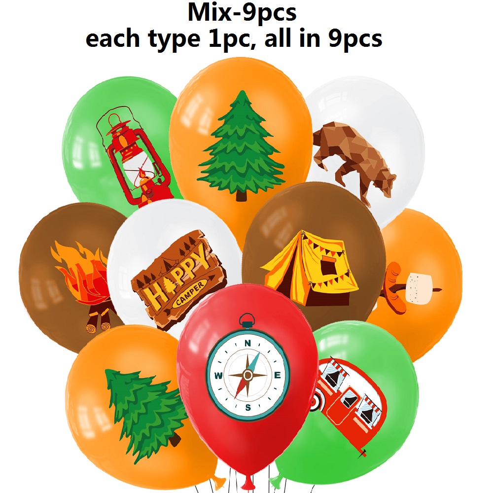 9pcs Happy Camping Balloon, Ou - Outdoor Adventure Birthday Party review and price